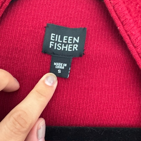 Eileen Fisher Red Wool Drape Jacket S Minimalist Luxe Layer Capsule Coquette - Picture 2 of 7